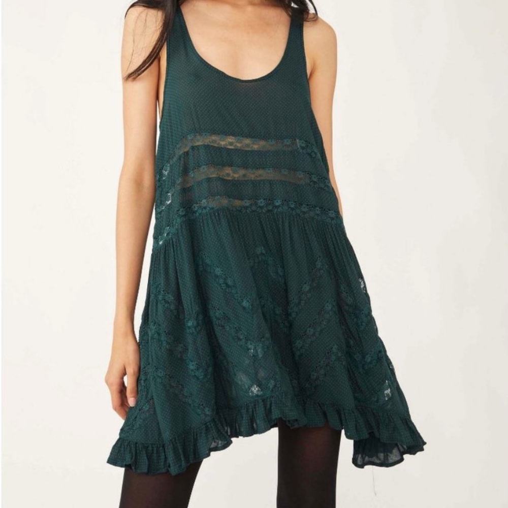 Free People Dark Teal Mini Dress